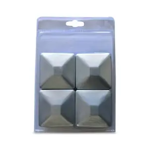 Lot de 4 chapeaux galvanisé pour poteau bois - 90 x 90 mm