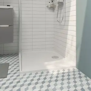 Receveur de douche rectangulaire extraplat en résine blanc 160 x 80 cm