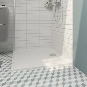 Receveur de douche rectangulaire extraplat en résine blanc 120 x 90 cm