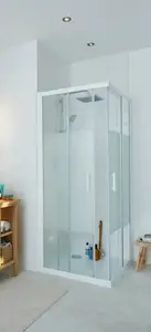 Accès d'angle droit "Onega" l.80cm en verre aspect dépoli