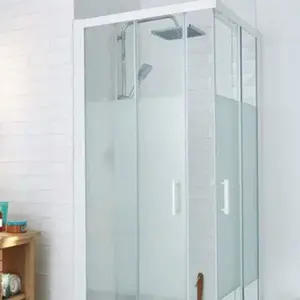 Accès d'angle droit "Onega" l. 90 cm en verre aspect dépoli