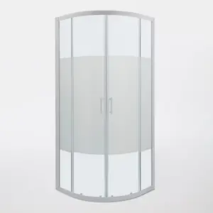Porte de douche angle circulaire 190 x 90 cm verre aspect dépoli