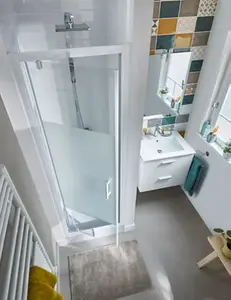 Porte de douche pivotante "Onega" l. 70 cm en verre aspect dépoli