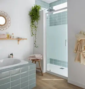 Porte de douche pivotante "Onega" l. 90 cm en verre aspect dépoli