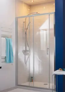 Porte de douche coulissante 2 volets "Onega" l. 120 cm en verre transparent