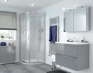 Porte de douche angle circulaire "Beloya" en verre transparent : H. 195 x l. 80 cm