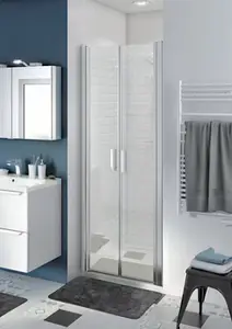 Porte de douche battante "Beloya" l.80 cm en verre transparent