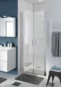 Porte de douche battante "Beloya" l.90 cm en verre transparent