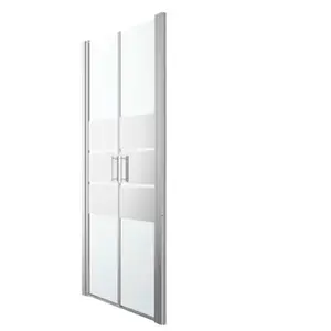 Porte de douche battante "Beloya" l.90 cm en verre effet miroir