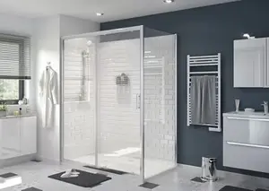 Porte de douche coulissante 2 volets "Beloya" l.160 cm en verre transparent