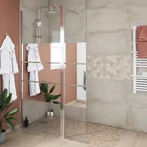 Paroi de douche latérale "Beloya" l.80 cm en verre effet miroir