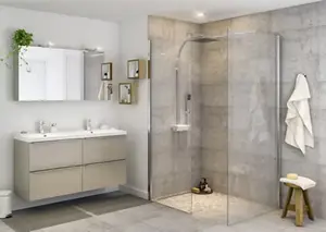 Paroi de douche à l'italienne Walk-In "Beloya" l.70 cm en verre transparent