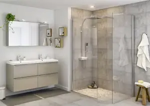 Paroi de douche à l'italienne Walk-In "Beloya" l.80 cm en verre transparent