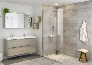 Paroi de douche à l'italienne Walk-In "Beloya" l.120 cm en verre transparent