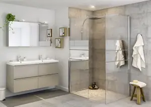 Paroi de douche à l'italienne Walk-In "Beloya" l.70 cm verre effet miroir