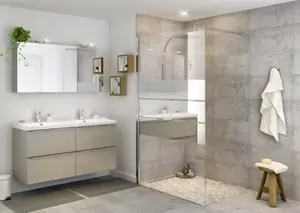 Paroi de douche à l'italienne Walk-In "Beloya" l.120 cm en verre effet miroir
