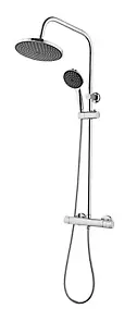 Colonne de douche thermostatique effet chromé avec douchette et pommeau, Cooke & Lewis Lidia