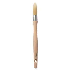 Pinceau rond à rechampir manche en bois - 15 mm