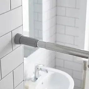 Barre de rideau de douche droite 110/200 cm, chromé, Cooke & Lewis Nira