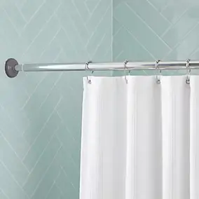 Barre de rideau de douche droite à encastrer 140/260 cm, chromé, Cooke & Lewis Nira