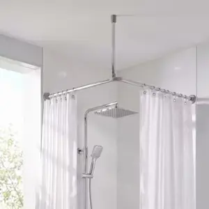 Barre de douche angle "Nira" chrome
