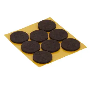 Lot de 8 patins feutre auto-adhésifs marron Ø 25 mm