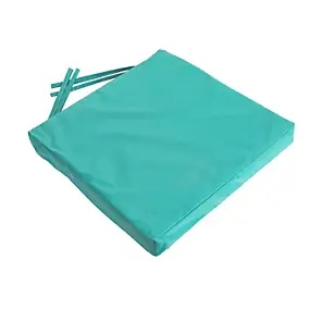 Gallette de chaise carré imperméable bleu turquoise L.38 x l.38 x ep.8cm Deco&co