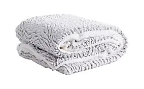 Plaid effet fourrure gris polaire L.220 x l.200cm Deco&co