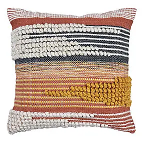 Coussin carré Deko & Co macramé terracotta L.45 x l.45 cm