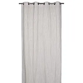Rideau tamisant à oeillets tissage Surpiqué beige et gris l.140 x H.260cm