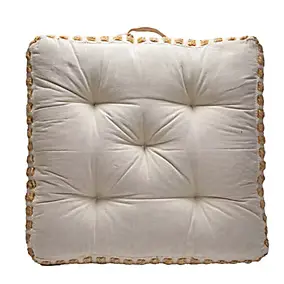 Coussin de sol carré en jute beige 50 x 50 cm Deko&Co
