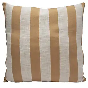 Housse de coussin 60 x 60 cm carrée en coton rayé beige Deko&Co