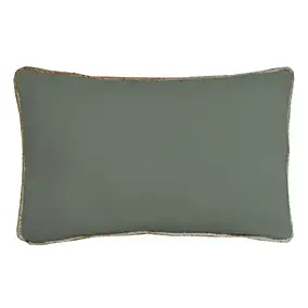 Coussin en coton recyclé vert kaki uni L.50 x l.30 cm Déko&Co