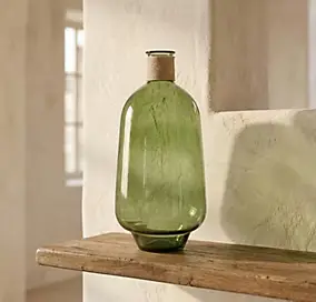 Vase en verre vert transparent H.59,5 cm Deko&Co