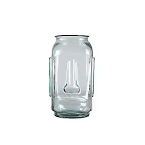 Vase design visage Moai en verre transparent H.34,5 cm Deko&Co