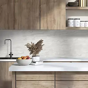 Crédence de cuisine effet marbre beige IDPanneaux L. 255 x H. 60 cm