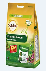 Engrais gazon anti-mousse Solabiol 350m²