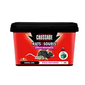 Appat rats et souris spécial lieux humides 15 blocs Caussade 300g