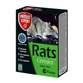 Appât céréales rats 6 sachets Protect Expert 150g