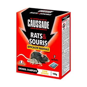 Appât céréales rats et souris 140g Caussade garage et cave