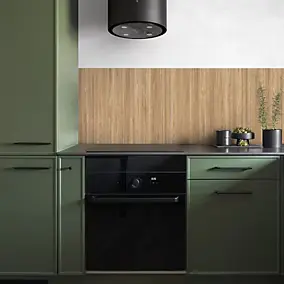 Crédence de cuisine effet bois doré IDPanneaux L. 255 x H. 60 cm