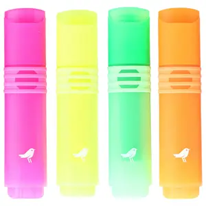 AUCHAN Lot de 4 surligneurs coloris assortis pointe biseautée