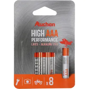 AUCHAN Piles Alcalines LR3 AAA
