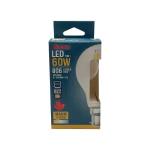 AUCHAN Ampoule LED B22 60W STD 806 Lumens - Blanc chaud
