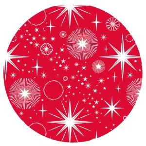ACTUEL 10 Assiettes en carton 23 cm - Full of stars Rouge