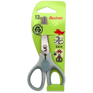 AUCHAN Ciseaux pour droitier 13 cm avec sécurité - coloris aléatoire