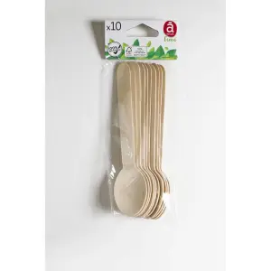 ACTUEL Set de 10 cuillères en bois