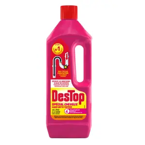 DESTOP Gel déboucheur spécial cheveux action kératine adapté à tous types de canalisations 1l