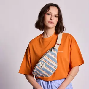 Sac banane Olivia Rayures Larges Bleu