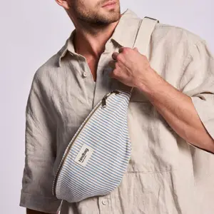 Sac banane Olivia Rayures Fines Bleu